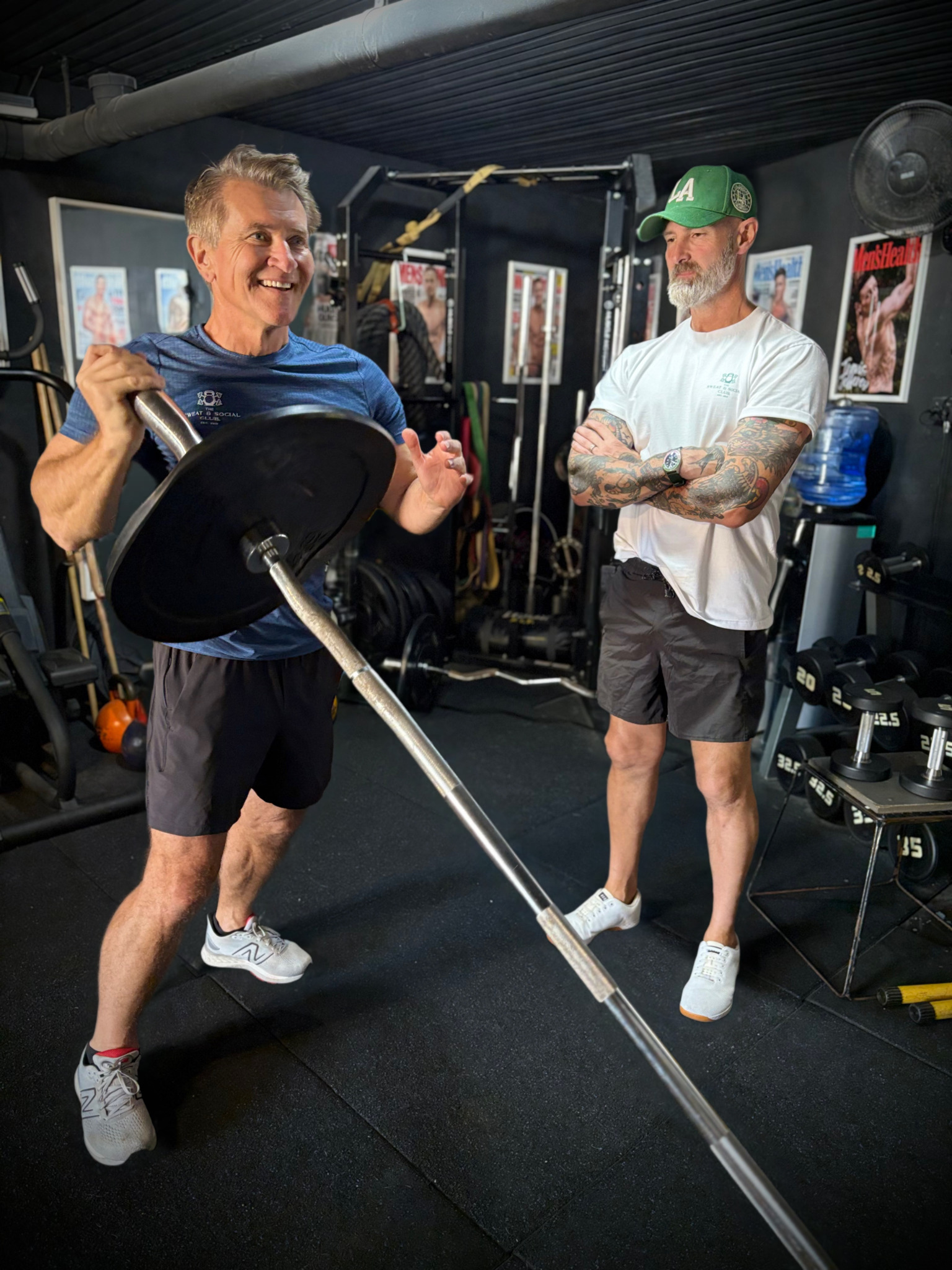Chief Brabon coaching Robert Herjavec during a strength session